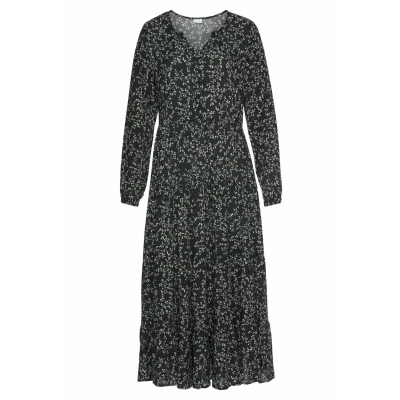 Abbildung von LASCANA Maxikleid, mit Blumenprint und Volants, locker bequemer Look