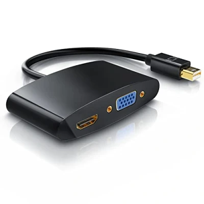 Abbildung von CSL Mini DisplayPort zu HDMI VGA Adapter Konverter Videoadapter PC MAC HDTV 1080p Full HD