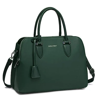 Abbildung von David Jones Damen Handtasche Henkeltasche Frau PU Leder Schultertasche Elegante Tote Shopper Tasche Umhängetasche Viele Fächer Zip Multi Taschen Alltags Mode Arbeit Stadt City Grün