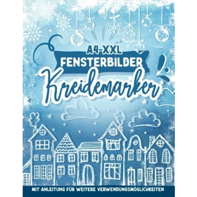 Abbildung von Fensterbilder Kreidemarker Vorlagen Winter &amp; Weihnachten: wiederverwendbare, abwechslungsreiche Kreidestift für die Weihnachtszeit Fenster bemalen mit dem abwischbaren Kreidestift!