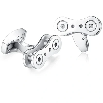 Abbildung von HONEY BEAR Herren Manschettenknöpfe Cufflinks Edelstahl Kette Fahrradkette 1 Paar, MEHRWEG