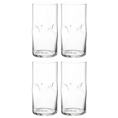 Abbildung von Leonardo Vesuvio Trinkglas Set 4 teilig Becher aus hochwertigem Glas in organischer Form Inhalt 330 ml Handgemacht Spülmaschinengeeignet transparente Wassergläser, 077382