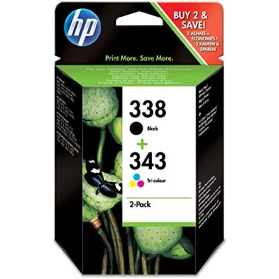 Abbildung von HP 338/343 Multipack Original Druckerpatrone (für Deskjet, Officejet, Photosmart, PSC) schwarz