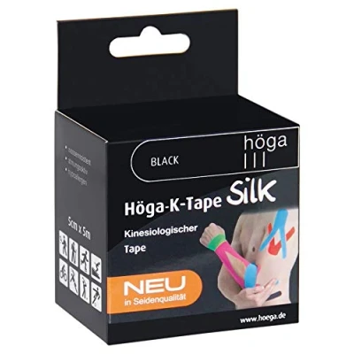 Abbildung von Höga K Tape Silk black kinesiologischer in Seidenqualität, 5 cm x 5m