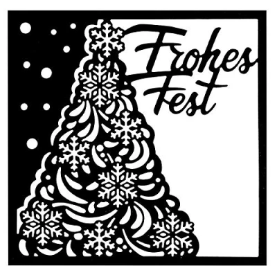 Abbildung von Ideen mit Herz Stanzschablone, Frohes Fest 2, 14cm x 14cm, passend für gängige Stanzmaschinen Schablone zum Gestalten von Grußkarten, Einlegern Weihnachten, Advent