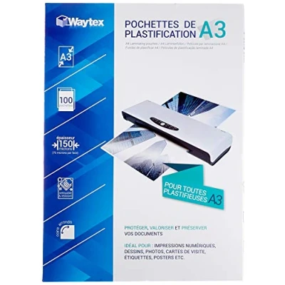 Abbildung von WAYTEX 78276 Laminierfolien, A3, dick, 75 Mikron, 100 Stück