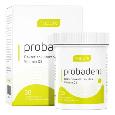Abbildung von Nupure probadent lemon Mundflora Probiotikum Lutschtabletten