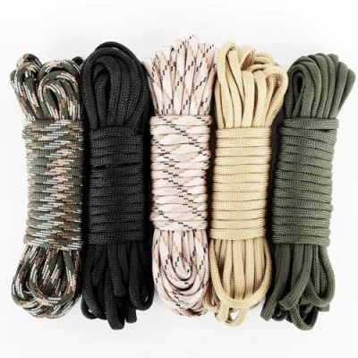 Abbildung von Romon Paracord 550 Seil 30 Meter, Set 4mm, Bänder, Schnur Reissfest, Sonnensegel mit 7 Kernen, Survival Paracord, Reepschnur 5 Farben/6 Meters
