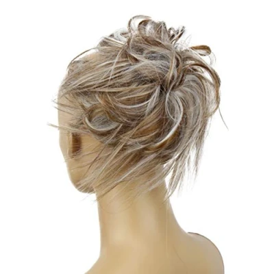 Abbildung von CAISHA Jumbo Haarteil Haargummi Dutt Flora Hochsteckfrisuren Brautfrisuren Natürlich Gewellt Unordentlich DM17cm Hellbraun Grau Mix G27F