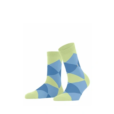 Abbildung von Burlington Damen Socken Bonnie W Sso Baumwolle gemustert 1 Paar, Grün Lemon 7498, 36 41