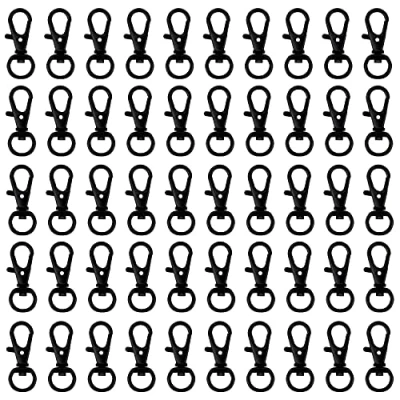 Abbildung von Belle Vous Schwarzer Mini Karabiner Schmuck Verschluss (50er Pack) 33mm Lang Premium Karabinerverschluss Haken Verschlüsse für Armbänder, Reißverschlüsse, und Schlüsselanhänger