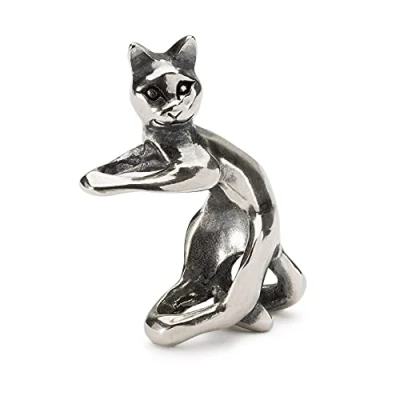 Abbildung von Trollbeads Charm Verspielte Katze aus Sterling Silber in der Farbe Silber, TAGBE 30153