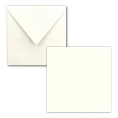 Abbildung von Quadratisches Einzelkarten Set 15 x cm mit Brief Umschlägen Naturweiss 25 Stück für Grußkarten &amp; mehr FarbenFroh by GUSTAV NEUSER