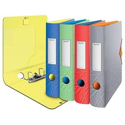 Abbildung von Leitz Qualitäts Ordner 180 Active, A4, Schmal, Abgerundeter Rücken, 6,5 cm breit, Gummibandverschluss, Leichtes Polyfoam, Plastik Ordner, Urban Chic Serie, Farblich sortiert, 11171099, 1 Stück