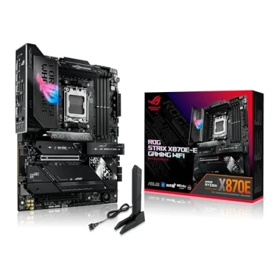 Abbildung von ASUS ROG Strix X870E E Gaming WiFi Mainboard Sockel AM5 (AMD, X870E, ATX, 18+2+2 Power Stages, Dynamic OC Switcher, Core Flex, DDR5, 7, M.2, PCIe 5.0)