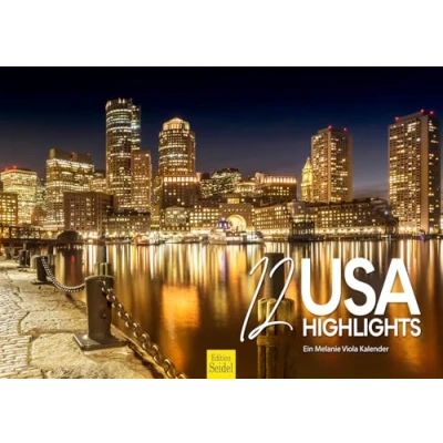 Abbildung von Edition Seidel Premium Kalender 12 USA Highlights 2025 Format DIN A3 Wandkalender Nationalparks New York Chicago Miami San Francisco Boston Metropole Skyline Melanie Viola