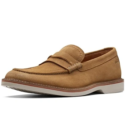 Abbildung von Clarks Herren Atticus LT Slip Slipper, Dark Sand Suede, 43 EU