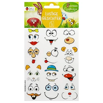 Abbildung von Heitmann Eierfarben Sticker Lustige Gesichter, 10 g, 1007803