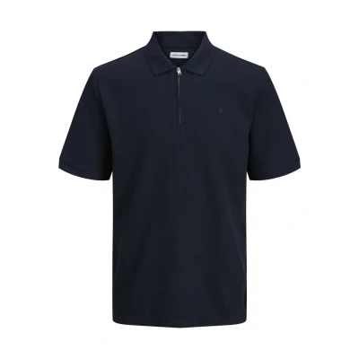 Abbildung von Jack &amp; Jones Jjeaustin ZIP Poloshirt, Herren, Größe: XL, Navy blazer
