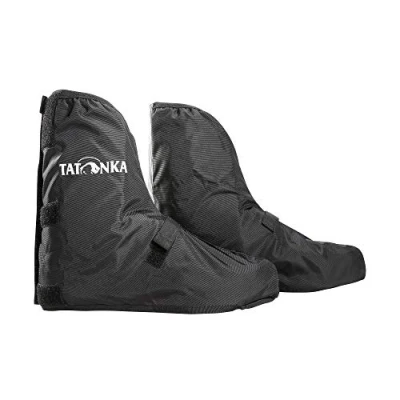 Abbildung von Tatonka Regenüberschuhe Velo Gaiter L (Gr. 43 46) Wasserdichte Fahrrad Überschuhe mit Reflexstreifen und regulierbarer Beinweite Größe (Schuhgröße Damen Herren schwarz