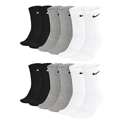 Abbildung von Nike Unisex Trainingssocken Everyday Cushioned Crew Socks SX7664 6 Paar, Größe:42 46, Artikel: 901 grey / white black