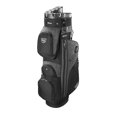 Abbildung von Wilson Staff Golftasche, i Lock 3 Cart Bag, Trolleytasche, 14 Fächer für diverse Golfschläger, Schwarz/Grau