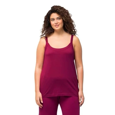 Abbildung von Ulla Popken Damen Spaghetti Top Top, magnolienrot, 46 48