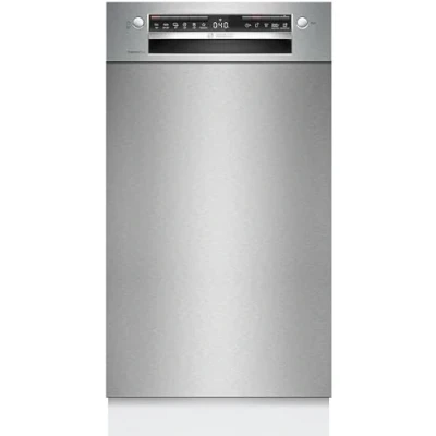 Abbildung von Bosch SPU4HMS10E, Serie 4, Smarter Unterbau Geschirrspüler 45 cm, Besteckschublade, Extra Trocknen, SpeedPerfect+, hygienische Reinigung, Programmassistent, höhenverstellbarer Oberkorb, Edelstahl