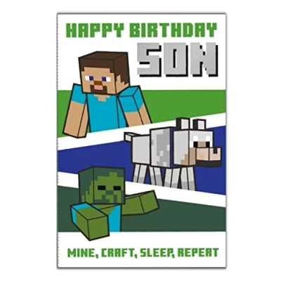 Abbildung von Danilo Promotions Ltd Minecraft Geburtstagskarte für Sohn