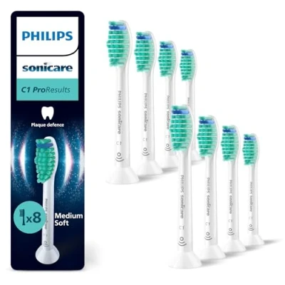 Abbildung von Philips Sonicare C1 ProResults, Original Ersatzbürstenköpfe, Weiß, 8er Pack, HX6018/87