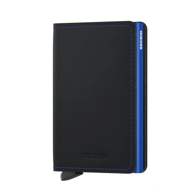 Abbildung von Secrid Slimwallet Matte Black &amp; Blue Kostenlose Gravur