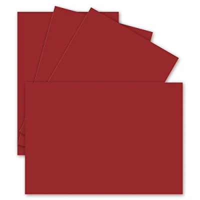 Abbildung von 50 Einzel karten DIN A6 10,5 x 14,8 cm 240 g/m² Dunkel Rot Tonkarton Bastelpapier Bastelkarton Bastel blanko Postkarten