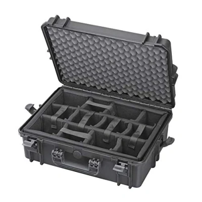 Abbildung von TomCase Profi Fotokoffer Kamerakoffer mit gepolsterter Inneneinteilung aus Nylon flexibel anpassbar; wasserdichter Outdoor Case IP67 (XT505CAM)