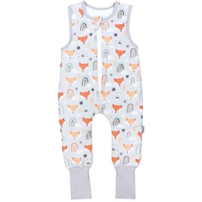 Abbildung von TupTam Baby Ganzjahresschlafsack mit Füßen 2,5 TOG OEKO TEX Unisex, Farbe: Fuchs Regenbogen umstülpbarer Fuß, Größe: 80 86