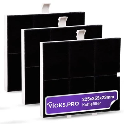 Abbildung von Viоks.pro 3x Aktivkohlefilter für Dunstabzugshaube 255x225x23mm Ersatz Balay 00361047 361047 FKS170BSH DHZ5136 LZ51351 Z5117X1 Neff Filter &amp; Siemens Abzugshaube