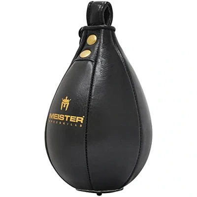 Abbildung von Meister SpeedKills Speedbag aus Leder mit Leichter Latexblase, klein, 19,1 x 12,7 cm, Schwarz