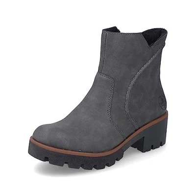 Abbildung von Rieker Plateaustiefelette, Damen, Größe: 40, Grau Schuhe