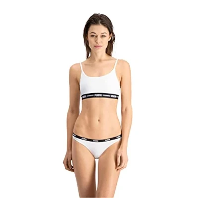 Abbildung von Puma Damen Iconic Women&#039;s (2 Pack) Bikini Style Underwear, White / White, L EU