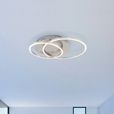 Abbildung von Briloner Leuchten LED Deckenleuchte, Deckenlampe Dimmbar, inkl. Memoryfunktion, drehbar, 3.200 Lumen, Matt Nickel, Durchmesser 30cm