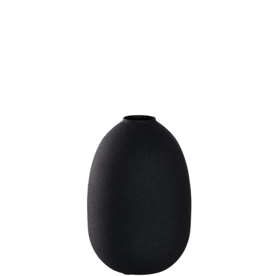 Abbildung von Leonardo CASOLARE Vase, 1 Stück, oval geformte Deko elegante Metallvase in Schwarz, klassisches Design, 19cm hoch, 041698