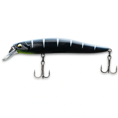 Abbildung von LMAB Flash Vibe 98 Twitchbait Suspending &amp; Floating, Hardbait, Wobbler Barsch, Suspender Wobbler, Schwimmend, Zander (Lauftiefe 1,0 2,0 m schwebend/suspending, Black Tiger)