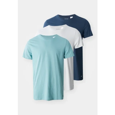Abbildung von Calvin Klein Underwear CREW NECK 3 PACK Unterhemd/shirt, Herren, Größe: Small, Micro chip/zoni beach/ink