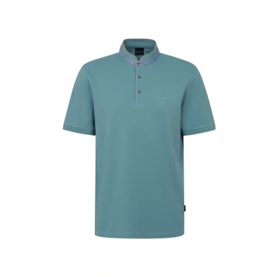 Abbildung von bugatti MIT Stehkragen Tshirt basic, Herren, Größe: Medium, Petrol