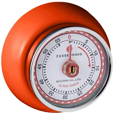 Abbildung von Zassenhaus Küchentimer SPEED , Orange Ø 7 cm x 3 Analoge Zeitanzeige mit Alarm Funktion Die Countdown Uhr unterstützt bei der Zeitplanung beim Kochen oder Backen