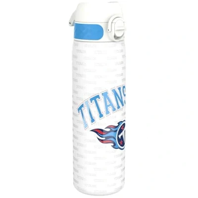 Abbildung von Ion8 Stahl Trinkflasche, 600 ml, Auslaufsicher, Einhandöffnung, Sichere Verriegelung, Spülmaschinenfest, Klappdeckel, Tragegriff, Leicht zu Reinigen, Langlebig, NFL Titans Design