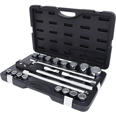 Abbildung von KS TOOLS 911.0722 Steckschlüsseleinsatz Set Zwölfkant Chrom Vanadium Stahl 3/4Zoll mit Ratschenfunktion Vierkant