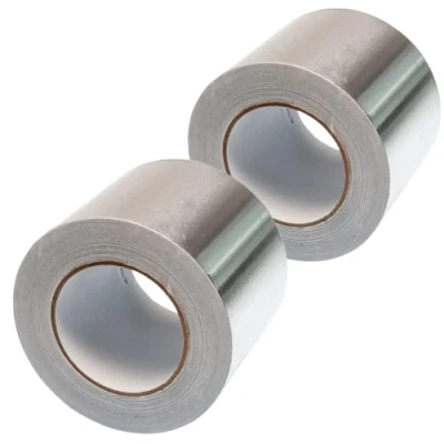 Abbildung von GOCABLETIES Breites Aluminium Klebeband, 100 mm x 50 m, selbstklebendes Alu silber, Wasser und hitzebeständig Band zum Versiegeln, Reparieren Isolieren, 2 Rollen