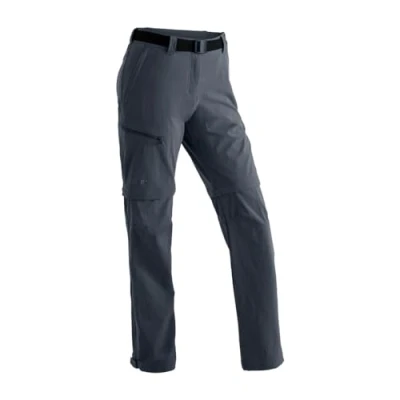 Abbildung von Maier Sports Nata, Damen Wanderhose, Wasserabweisende Outdoorhose für Trekking und Hiking, Praktische T Zipp off Funktion, PFC frei, mSTRETCH pro 4 &amp; Dryprotec, Grau, 21 (W33/L30)
