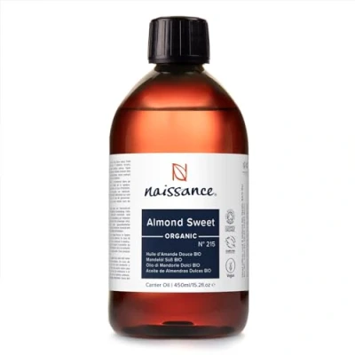 Abbildung von Naissance Süßes Mandelöl BIO (Nr. 215) 450ml 100% Natürlich, zertifiziert, Kaltgepresst, vegan, hexanfrei, Gentechnikfrei Ideal für Massagen, Haut und Haarpflege.