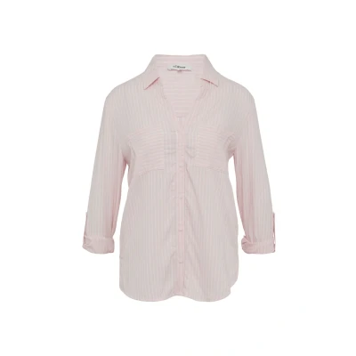 Abbildung von s.Oliver RAYÉ À Poches PLAQUÉES Hemdbluse, Damen, Größe: 38, Zartrosa